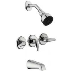 Chrome 3-Handle Tub and Shower Faucet Set