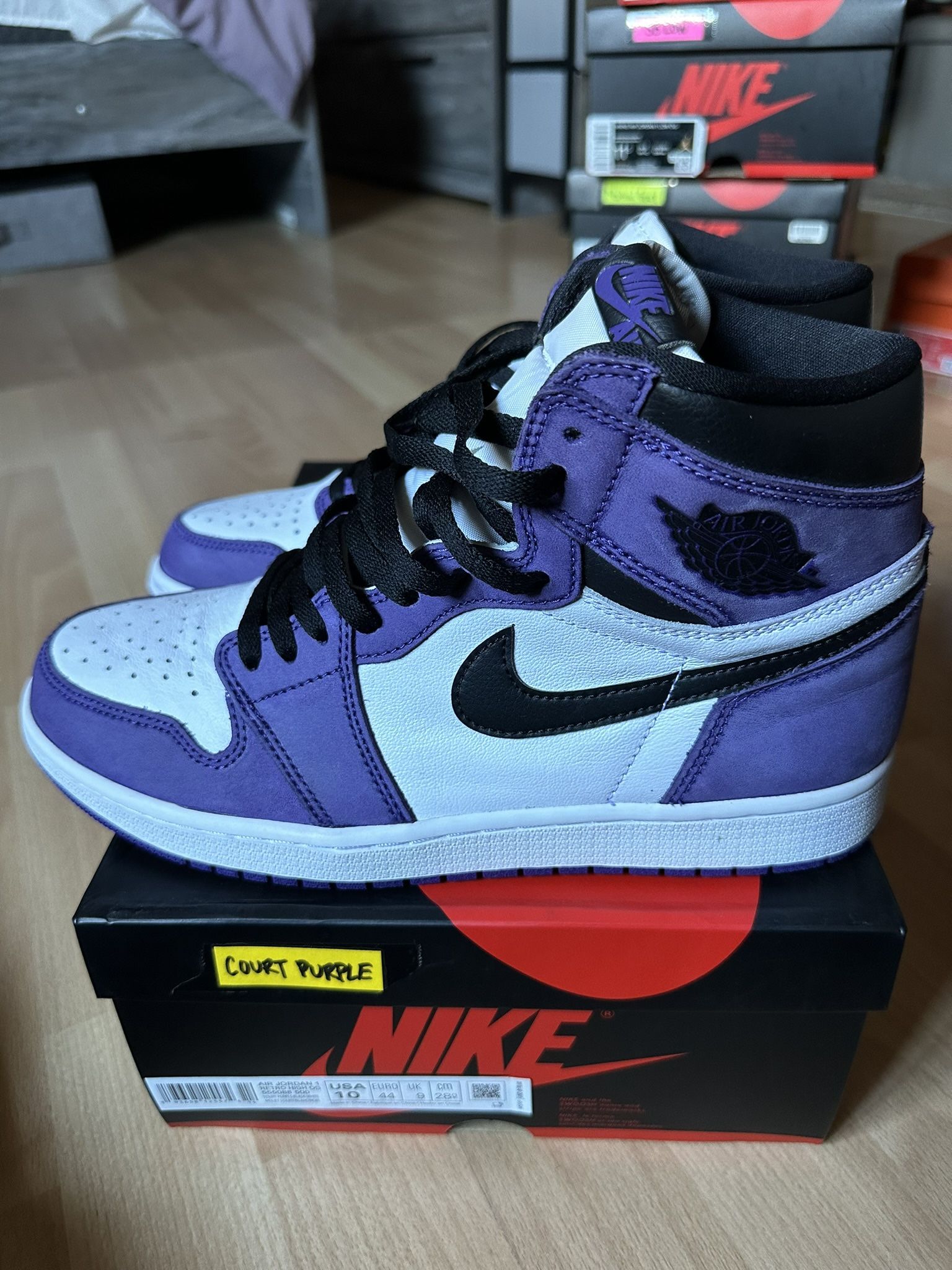 Air Jordan 1 Custom Suede “Court Purple” - Size 10