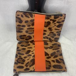 2 IPSY ANIMAL PRINT MAKE UP BAGS 
