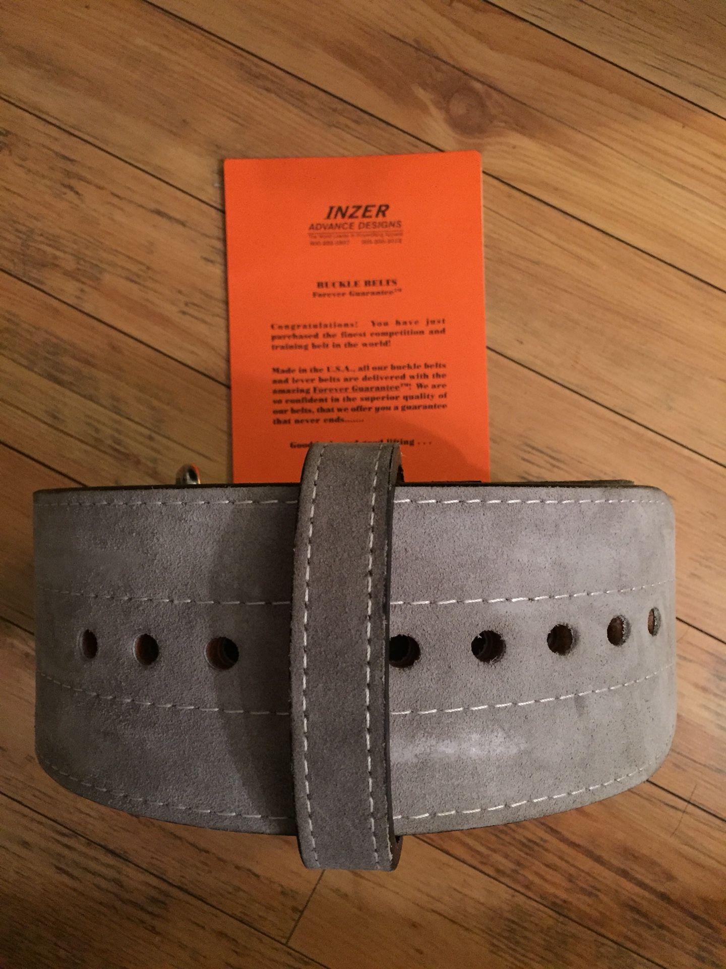 Inzer belt 10MM single prong charcoal grey