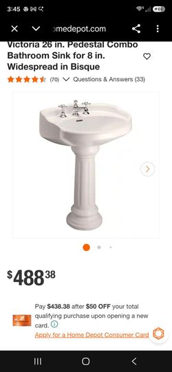Pegasus 26" Art Deco Inspired Porcelain pedestal sink.