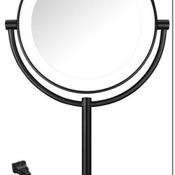 Conair Lighted Makeup Mirror, LED Vanity Mirror, 1X/10x Magnifying Mirror, Corded in Matte Black Finish