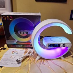Smart Intelligent LED LAMP, Bluetooth Speakers Wireless Charger Atmosphere LAMP,G63 Ambient Light Wireless Charging Small Night Light

