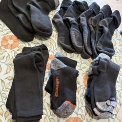 17 Pair Men's Black  Performance Socks
