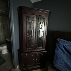 Antique Corner China Cabinet 