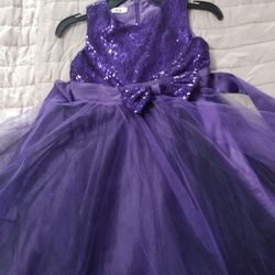 PURPLE SEQUIN KID'S DRESS