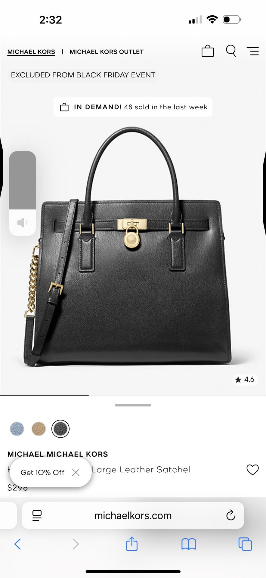 Michael Kors Large Black Hamilton - Brand New With Tags