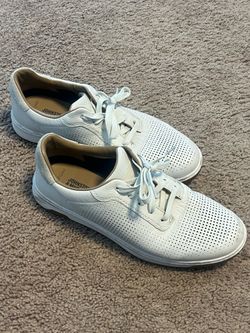 Johnston & Murphy Men's Luther Perforated Sheepskin Lace-to-Toe Sneakers, Size 9.5 - White