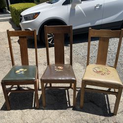 Wooden / Needle Point Chairs