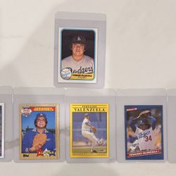 Fernando Valenzuela Card Lot (6) Including Valenzuela RC Error Card LA Dodgers