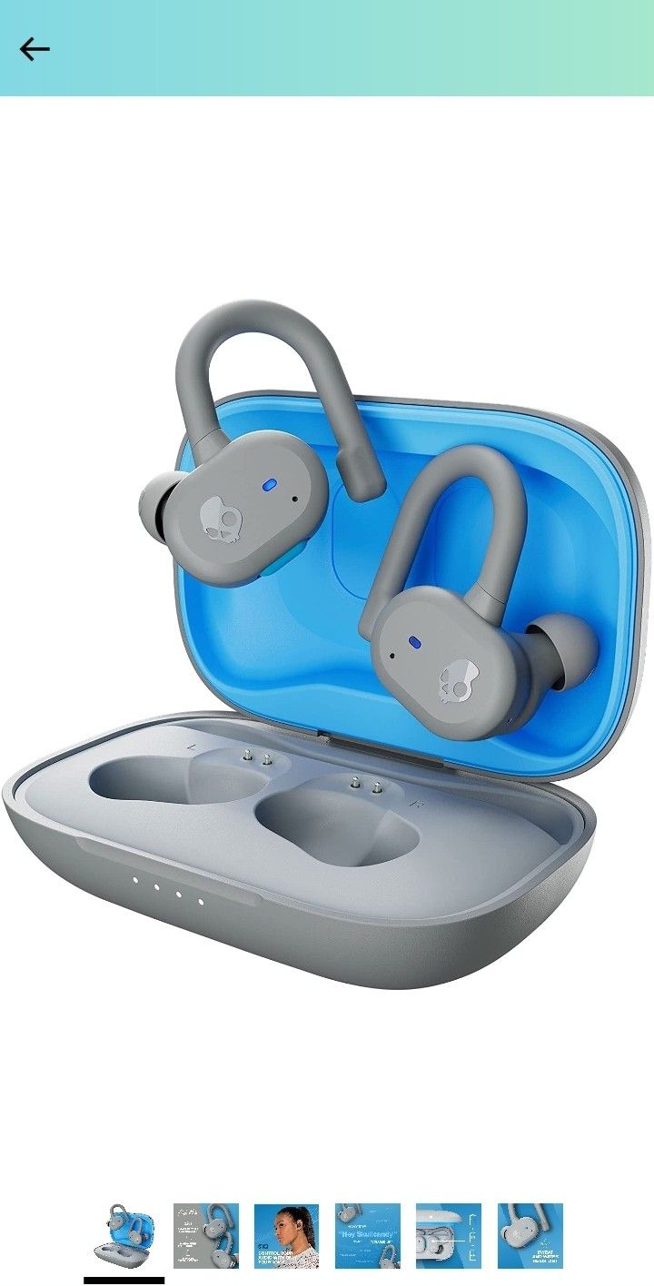 Skullcandy Push Active True Wireless in-Ear Earbud - Light Grey/Blue