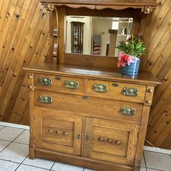 Antique Oak Chiffonier, Vintage Buffet, Sideboard, Dresser
