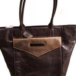 New Purse Disney Kingdom Couture Handbag Leather Gold  Tote Bag Large Mickey Castle 