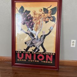 Union French Wine Framed Art Print Poster 28x40