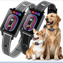 Dog Bark Collar 2 Pack, Smart Bark Collars for Dogs 5–130 lbs, Upgraded Anti Bark Training Collar with Beep, Vibration & Shock, 9 Sensitivity Levels, 