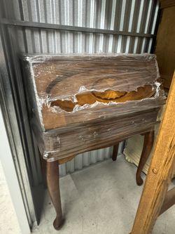 Vintage Federal Style Secretary Desk w/ Sunburst Inlay & Interior Drawers