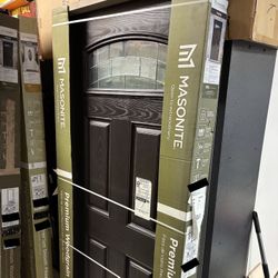 Masonite Front Exterior Door Croxley Camber Fiberglass Prehung  
