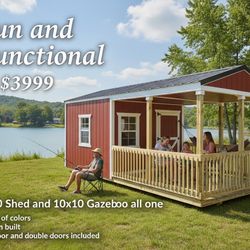10x20 Combo shed 1/2 Shed, 1/2 Gazebo $3999