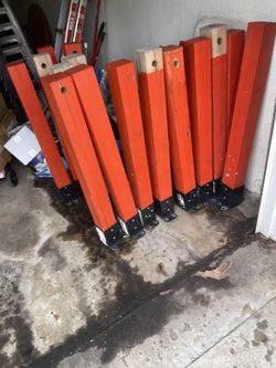 Bollards Used To Make A Fence For A Business