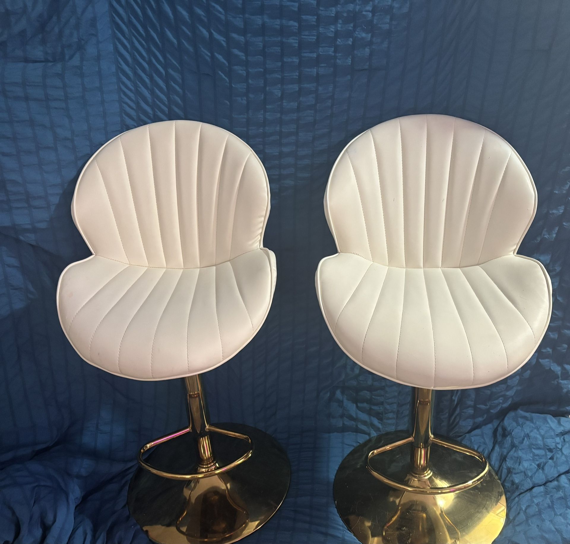 gold and white kitchen stools/chairs