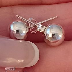Vtg.Sterling Silver 925- Ball Earrings