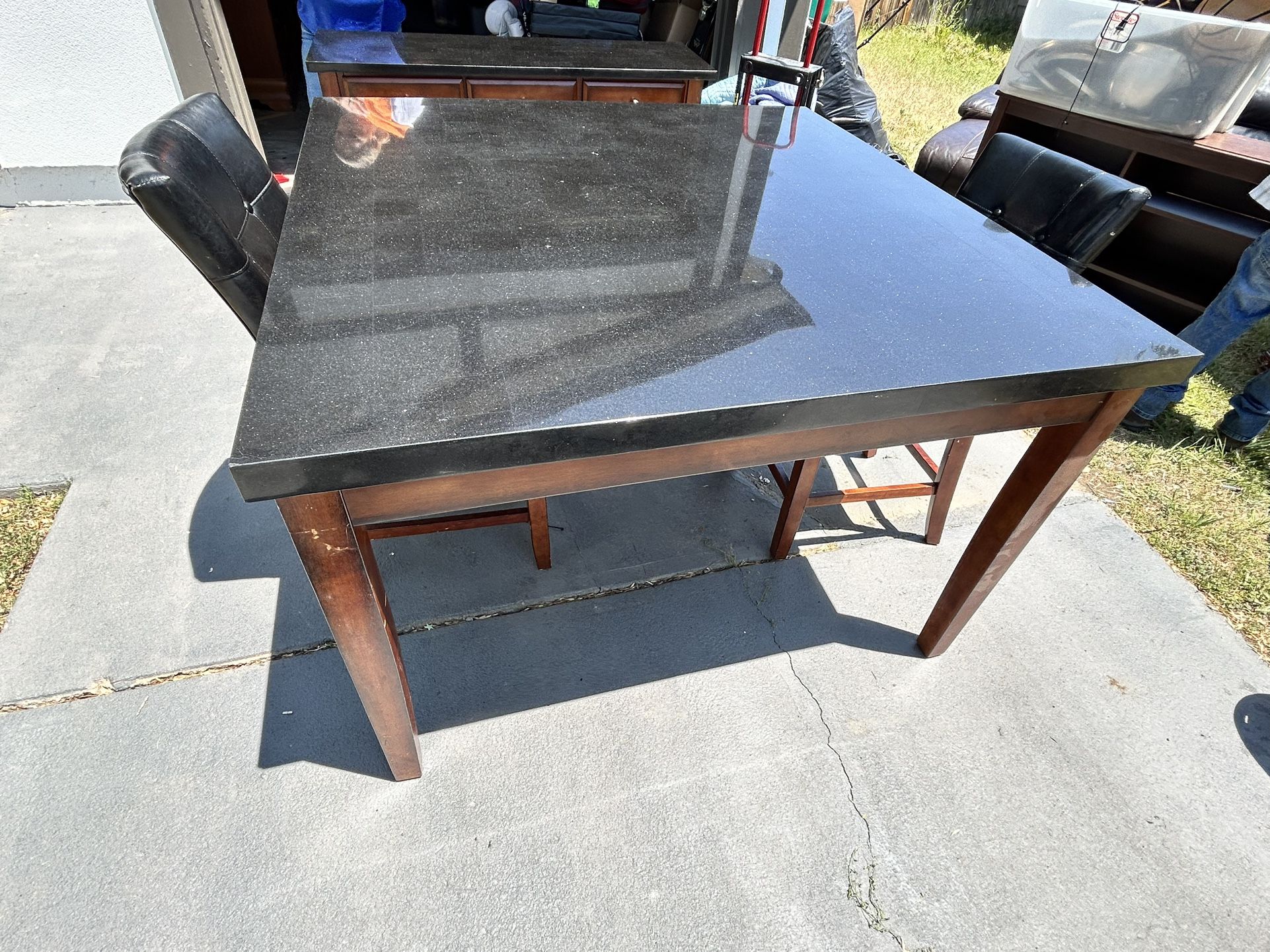 Marble Table And Side Table