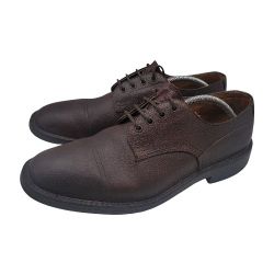 TRICKERS Mens Zug Brown Pebbled Leather Derby UK 10.5/US 11.5 Wide England $725
