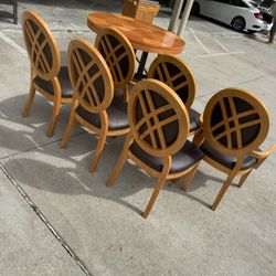 Modern Round Dining Set – Table + 6 Chairs 