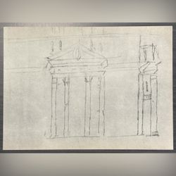 SKETCH - COLONNADE - ST. PETER'S Giovanni Gian Lorenzo Bernini Fine Art Print Antique Vintage 1940’s Original Italy Italian Printed Collectible