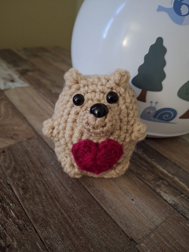 Handmade Crochet Hedgehog Keychain 