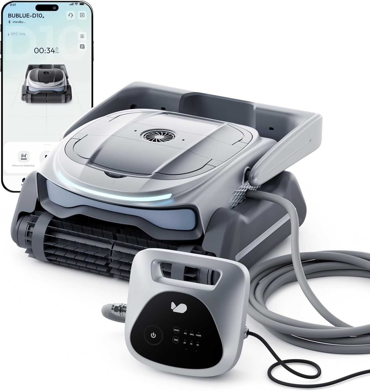 Bubot 800P Robotic Pool Cleaner, Pool Vacuum with Superior Suction, Smart Navigation, APP Control, Custom Scheduling, Wall/Waterline Cleaning, TangleE