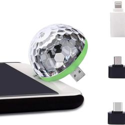 Stage DJ RGB Strobe Ball Mini Disco Light USB Compatible with APPLE, ANDROID, TYPE C {3-PACKS}