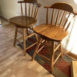 Wood Swivel Bar Stools
