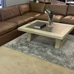 Emilia Caramel Leather 5pc Modular Sectional
