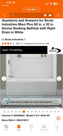 60x32 Tub and wall  set