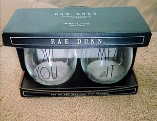 Rae Dunn Stemless Wine Glasses Set of 2