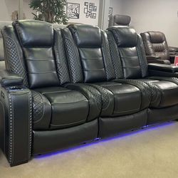 🦋Showroom,Fast Delivery, Finance,Web🦋Power Reclining Set / Sofa & Loveseat w/Console & LED Comfortable Couch Contemporary