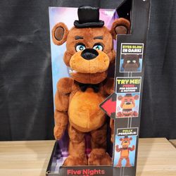 Jazwares Five Nights At Freddy's Freddy Fazbear 14 Inch Poseable Plushie with Sounds