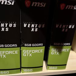 3x MSI 1660 VENTUS XS GRAPHICS CARDS GEFORCE GTX 6GB GPU COMPUTER GAMING PC HARDWARE MINT CONDITION ELECTRONICS BUILD PARTS