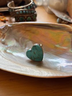 Turquoise Heart Stone Sterling Silver Ring