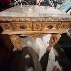 Marble Top Sofa Table And End Table Set