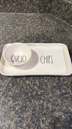 Rae Dunn Chips and Queso Platter