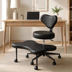 Ergonomic Cross Legged Chair, 360° Swivel Meditation Seat, Lumbar Support
