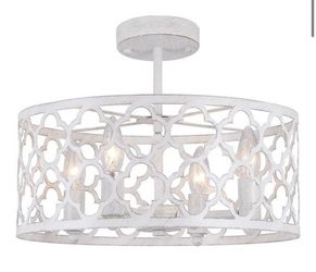 15" Farmhouse Chandelier Ceiling Light Fixture 4 Light Drum New, Open Box