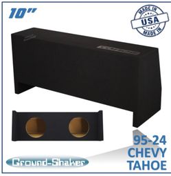 Black 10" Dual Sealed Sub Box, Fits 95-24 Chevy Tahoe (W/3rd Row Seat