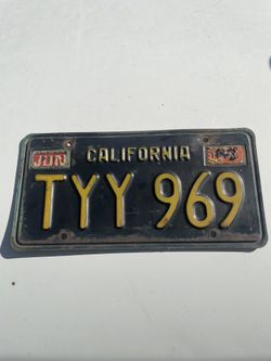 Black License Plate Only 1 Plate