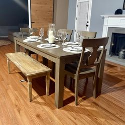 Dining Table With Four Chairs And Bench 