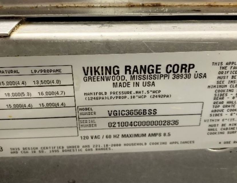 Viking Professional Series VGIC3656BSS 36 Inch Pro-Style Gas
