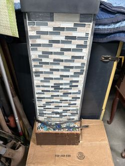 water fountain with tile