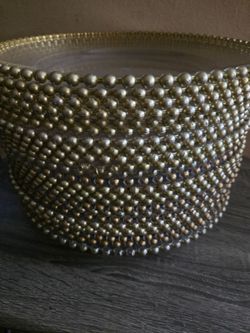 Gold Beaded Clear Charger Plates